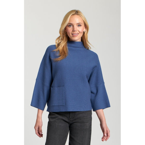 Funnel Neck Sweater (Available in Brown or Blue)