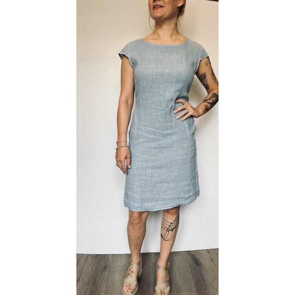 Cap Sleeve Linen Dress