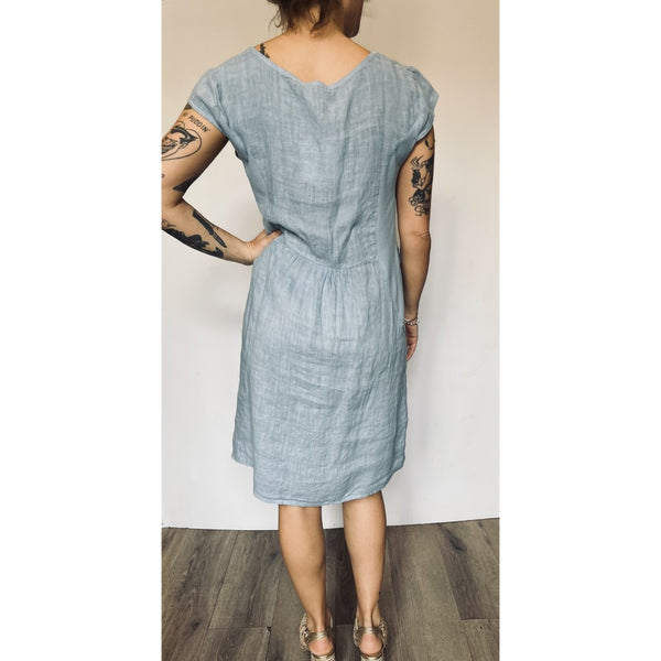 Cap Sleeve Linen Dress