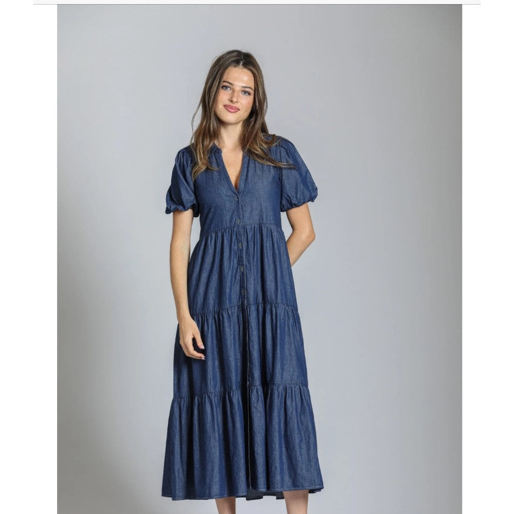 Denim Tiered Dress