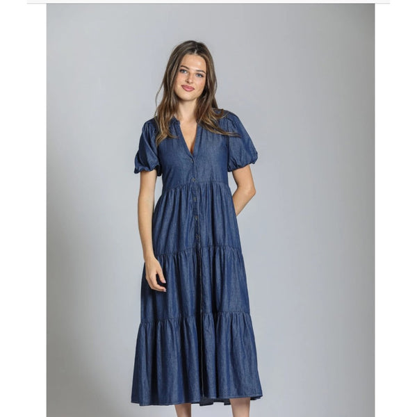 Denim Tiered Dress