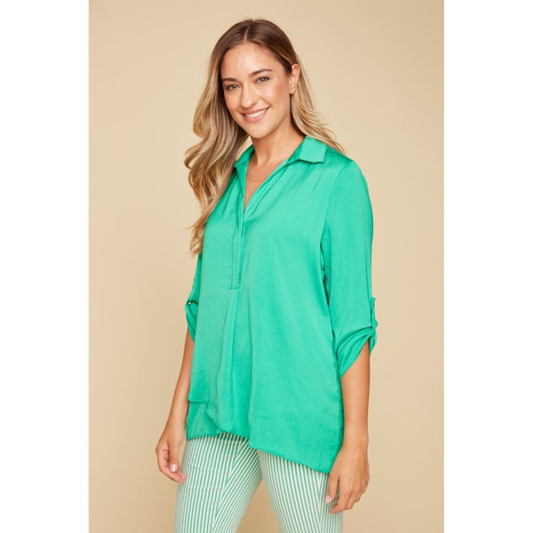 Airflow Blouse (Available in Turquoise, Green, or Pink)