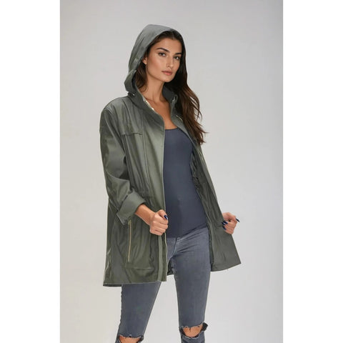 Anna Raincoat (Available in Black, Olive, or White)