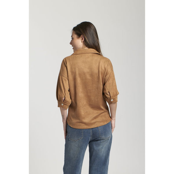 Suede Blouson Top