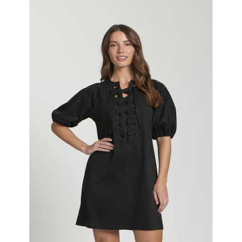 Suede Lace Up Dress