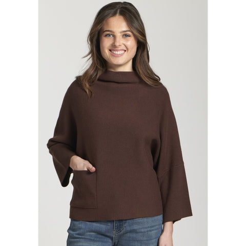 Funnel Neck Sweater (Available in Brown or Blue)