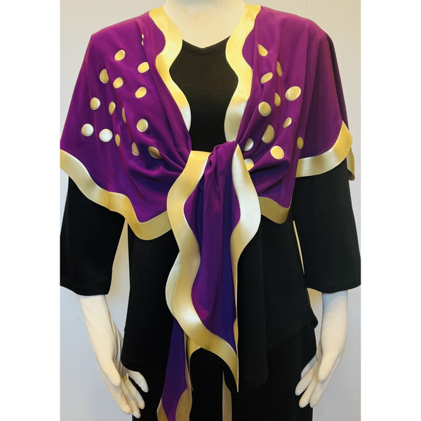 Hand-Painted Silk Wrap (Available in Red, Purple, Black & Silver, or Black & Gold)