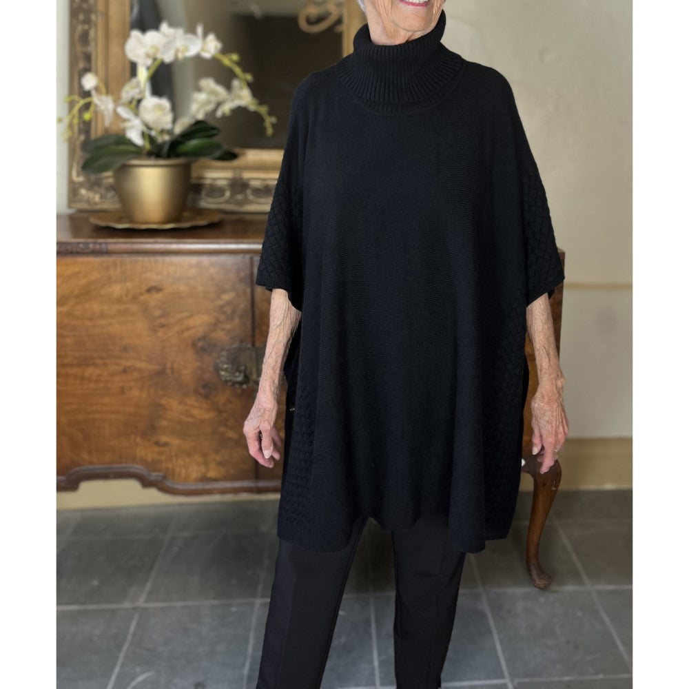 Black Turtleneck Poncho