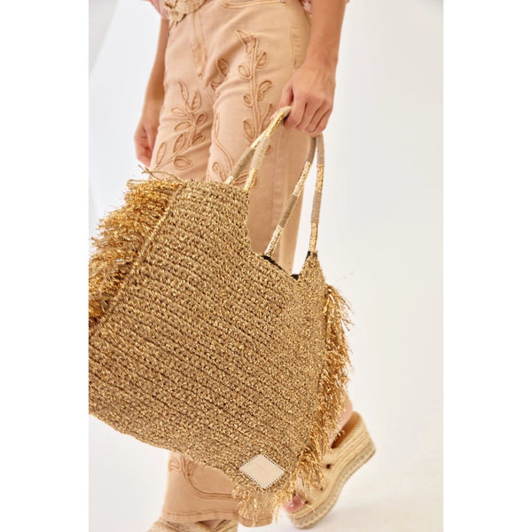 Bronze Straw Tote