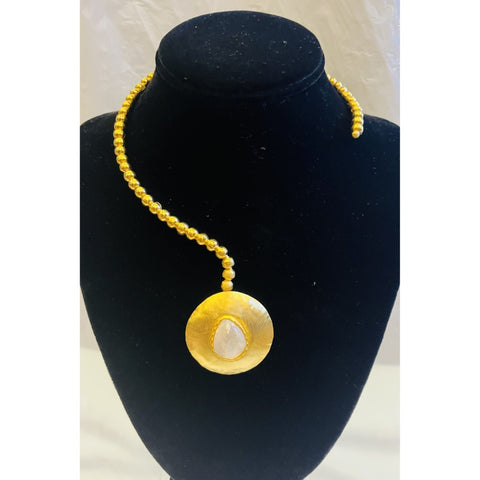 Twisted Beaded Gold Choker