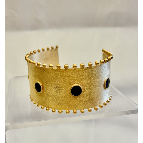 Studded Jet Gold Cuff