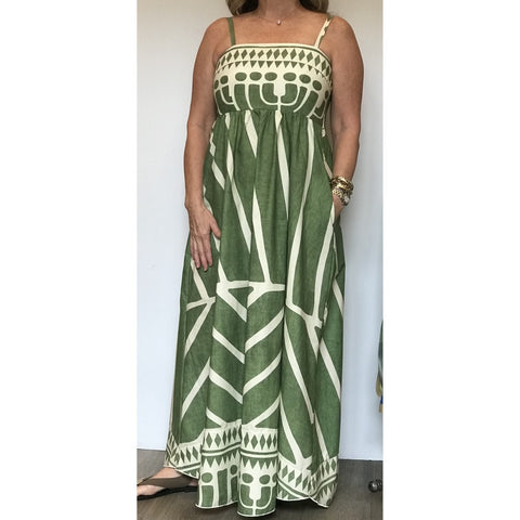 Green Spaghetti Strap Dress