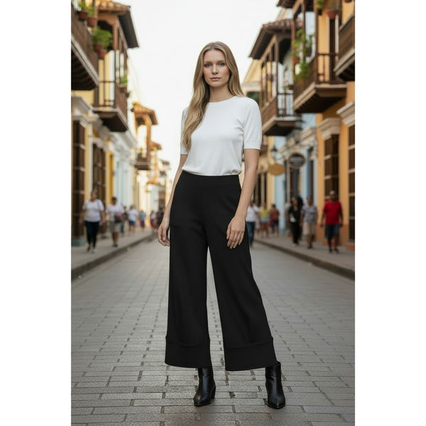 Inverted Pleat Pant (Available in Black or Ivory)