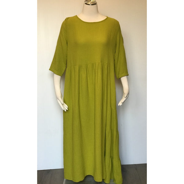 Lemongrass Crinkle Cotton Dress