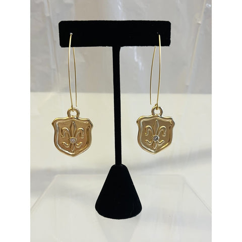 Fleur de Lis Sheild Earrings