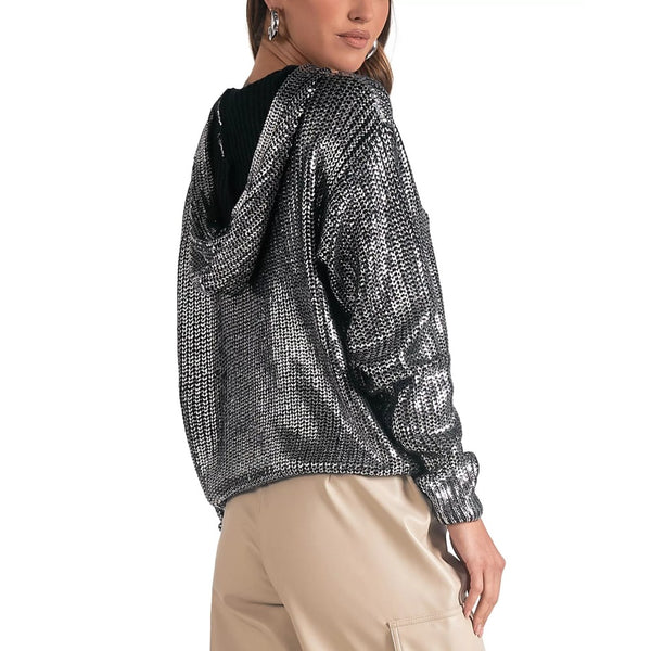 Metallic Hoodie (Available in Black or Ivory)