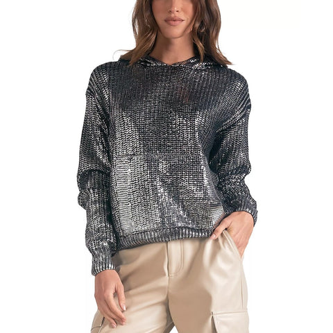 Metallic Hoodie (Available in Black or Ivory)