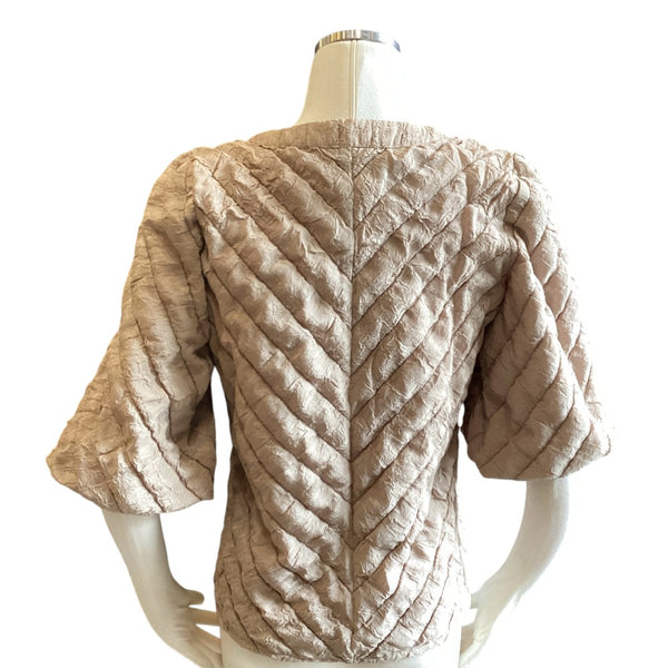 Quilted Puffer Taupe Top