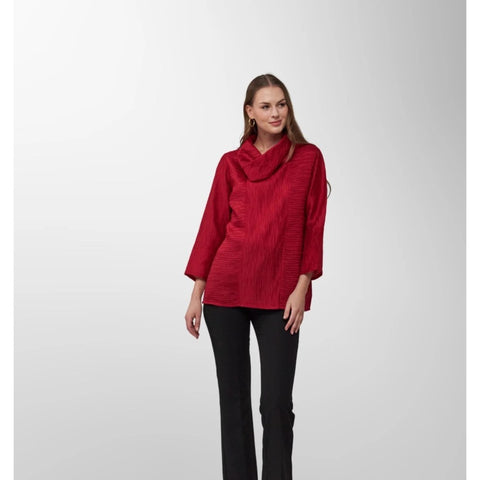 Red Cowl Neck Top