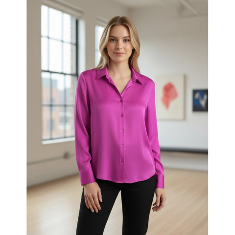 Satin Blouse (Available in Bronze or Magenta)