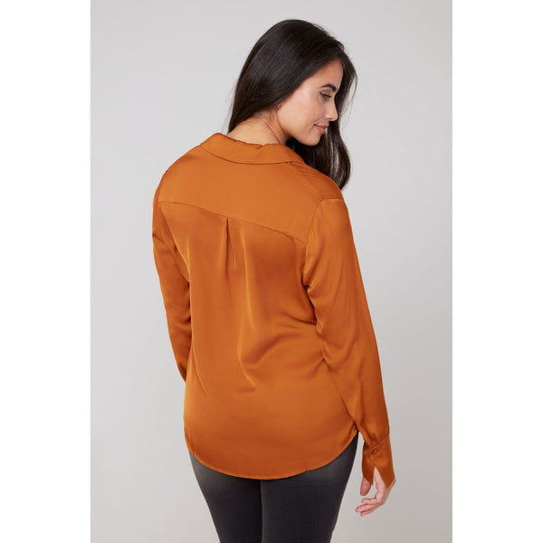 Satin Blouse (Available in Bronze or Magenta)
