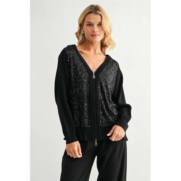 Sequin Bomber (Available in Black or Red)