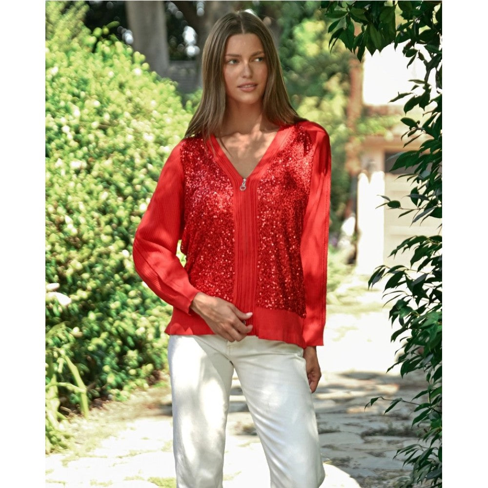 Sequin Bomber (Available in Black or Red)