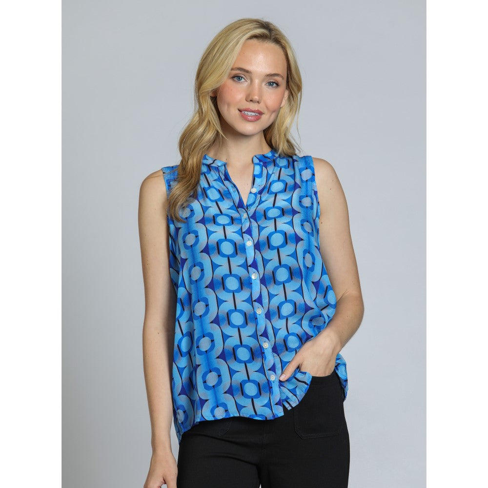 Sleeveless Blue Multi Top