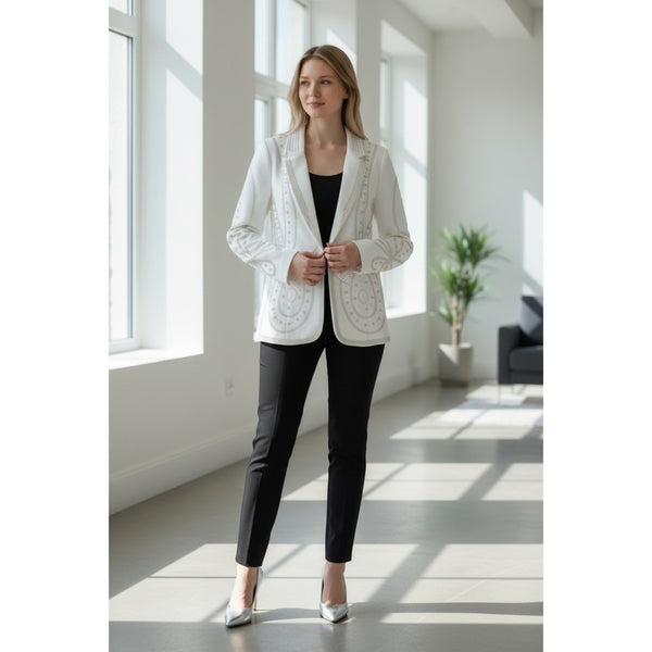 Studded Blazer- White