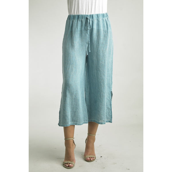Linen Crop Pant (Available in Black, Green, Taupe, or White)