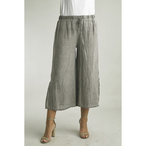 Linen Crop Pant (Available in Black, Green, Taupe, or White)