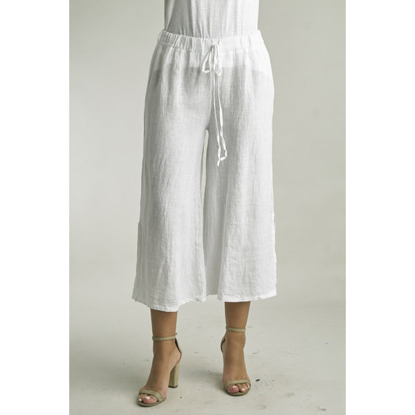 Linen Crop Pant (Available in Black, Green, Taupe, or White)