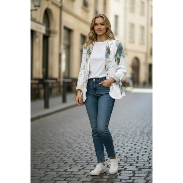 Printed Linen Blazer