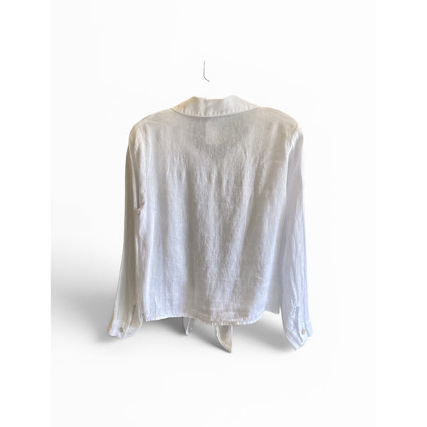 Linen Tie Top (Available in Blue or White)